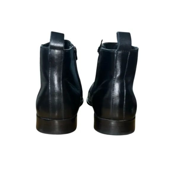 Mark Nason Men’s Black Leather Dress Boots Size 10.5 Ankle Memory Foam Lux Zip