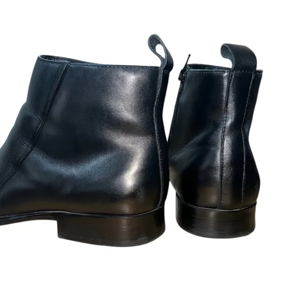 Mark Nason Men’s Black Leather Dress Boots Size 10.5 Ankle Memory Foam Lux Zip