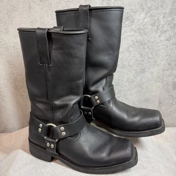 Masterson Boots 9 1/2 D Black Leather Motorcycle Harness Oil Resistant RB2500