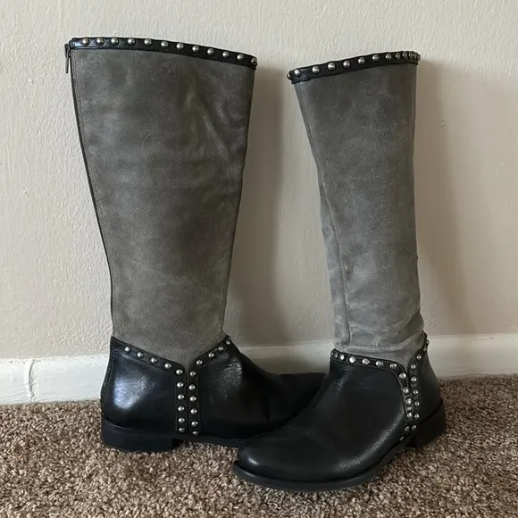 Matisse Conquest Leather Studded Riding Boots