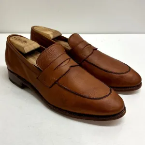 Meermin Men's Tan Softcalf Half Strap Penny E Loafer 114414 UK 9 / US 10