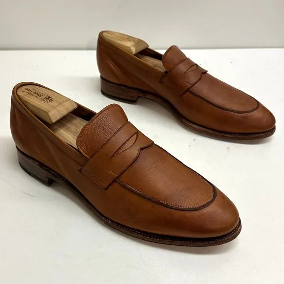 Meermin Men's Tan Softcalf Half Strap Penny E Loafer 114414 UK 9 / US 10