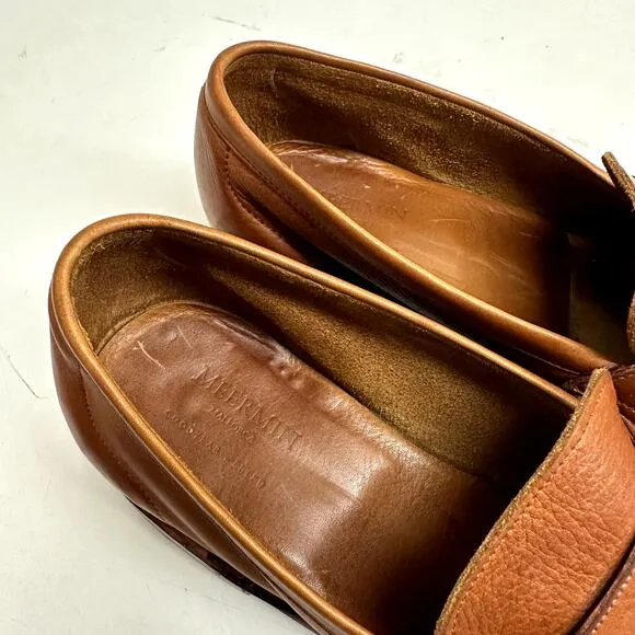 Meermin Men's Tan Softcalf Half Strap Penny E Loafer 114414 UK 9 / US 10
