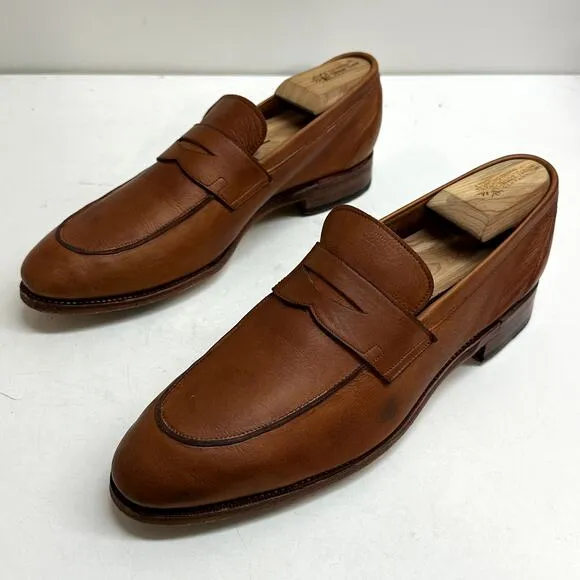 Meermin Men's Tan Softcalf Half Strap Penny E Loafer 114414 UK 9 / US 10