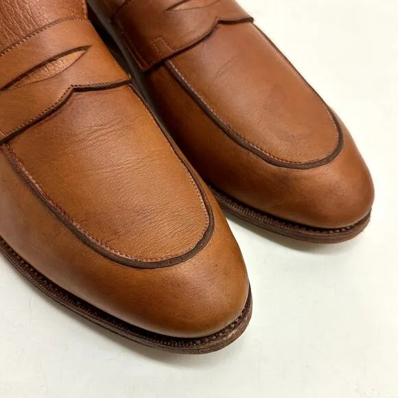 Meermin Men's Tan Softcalf Half Strap Penny E Loafer 114414 UK 9 / US 10