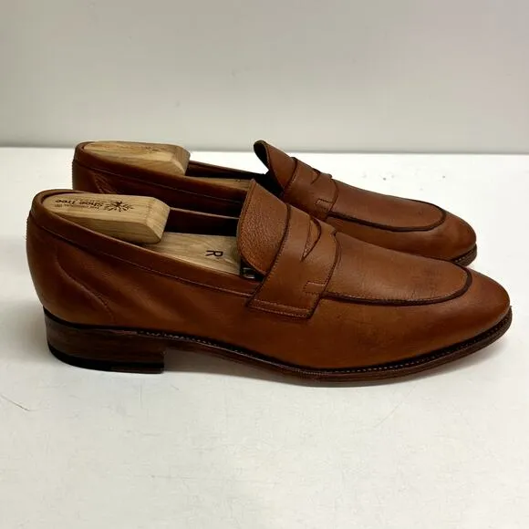 Meermin Men's Tan Softcalf Half Strap Penny E Loafer 114414 UK 9 / US 10