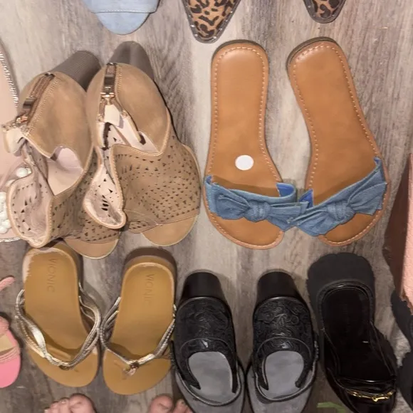 MEGA BUNDLE SIZE 8/8.5 Stylish Black and Tan Women's Flats