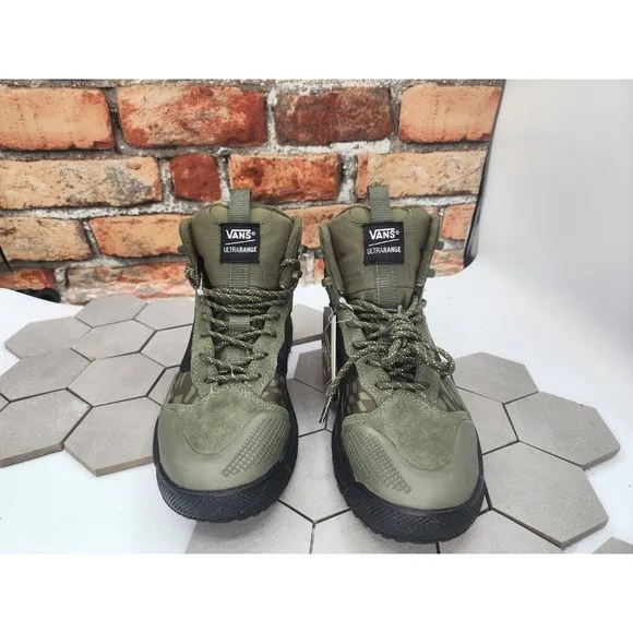 Men Sz 7 Vans UltraRange Exo Hi Gore-Tex MTE 2 Grape Leaf Olive Green Sneakers