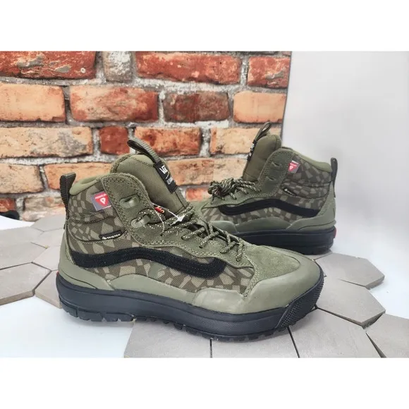 Men Sz 7 Vans UltraRange Exo Hi Gore-Tex MTE 2 Grape Leaf Olive Green Sneakers
