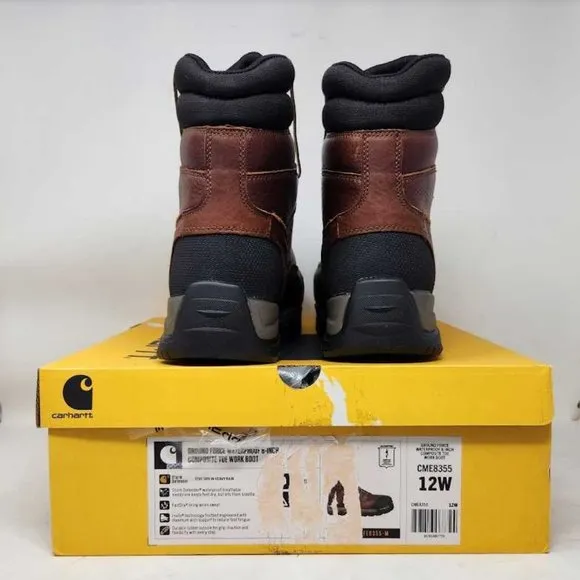 Men's 12W Carhartt 8&quot; Ground Force waterproof composite toe work boot CME8355 12