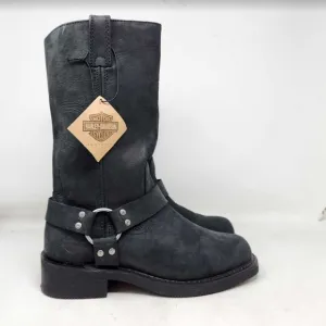 Men's 9 Harley Davidison Bowden harness black leather motorcycle boots D93477