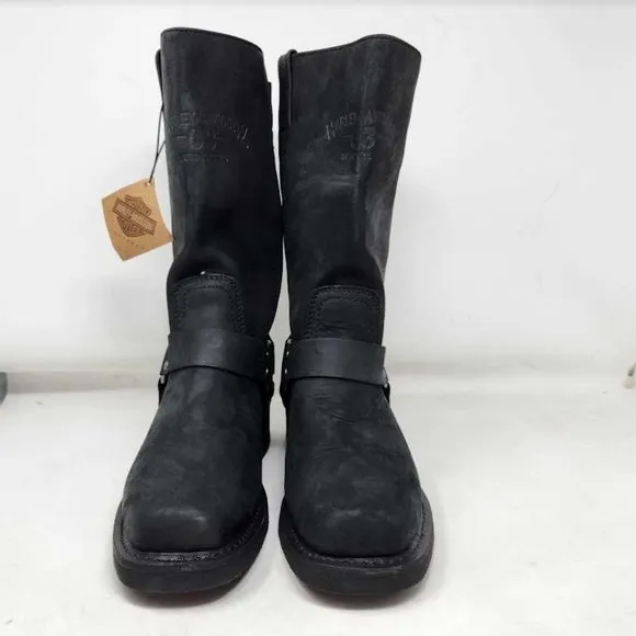 Men's 9 Harley Davidison Bowden harness black leather motorcycle boots D93477