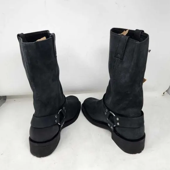 Men's 9 Harley Davidison Bowden harness black leather motorcycle boots D93477