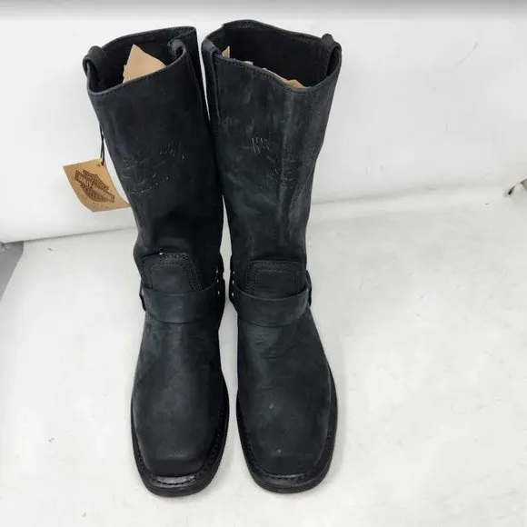 Men's 9 Harley Davidison Bowden harness black leather motorcycle boots D93477