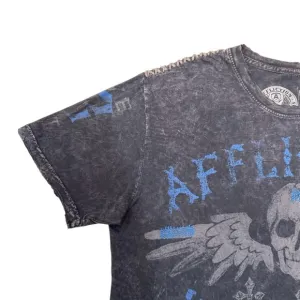 Men’s Affliction “Voodoo Riders” Blue Graphic Tee - Size Large