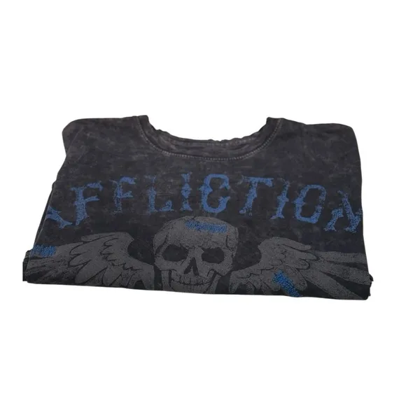 Men’s Affliction “Voodoo Riders” Blue Graphic Tee - Size Large