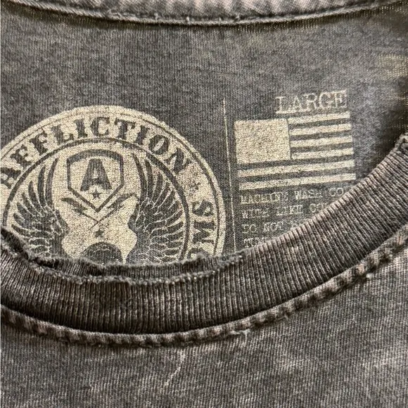 Men’s Affliction “Voodoo Riders” Blue Graphic Tee - Size Large