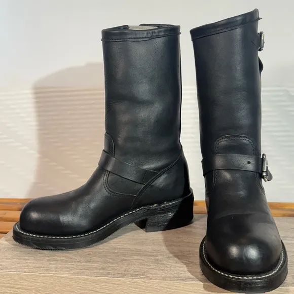 Men’s Chippewa Engineer Boots Size 5.5 D Style 27863 Black Leather Steel Toe USA