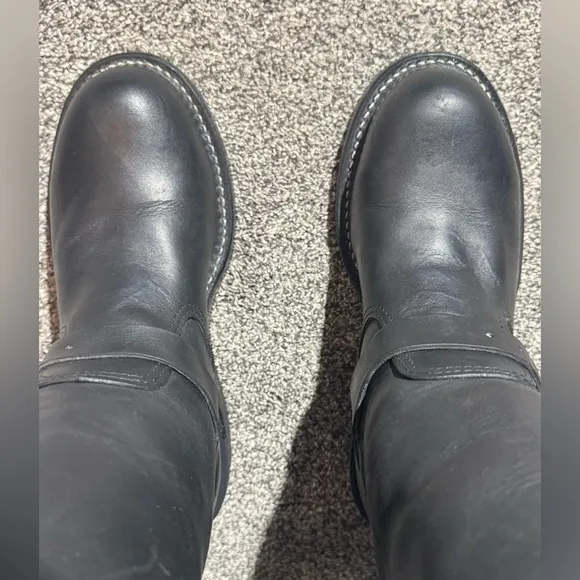 Men’s Chippewa Engineer Boots Size 5.5 D Style 27863 Black Leather Steel Toe USA