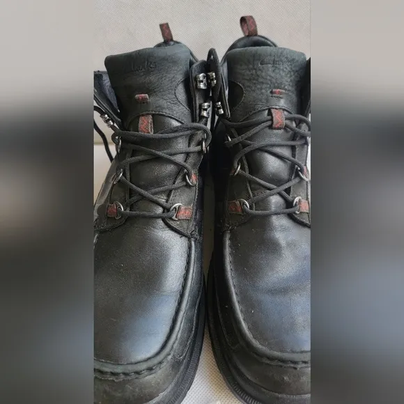 MEN'S CLARKS BLACK LEATHER GORE-TEX SHOE BOOTS (sz 12m)