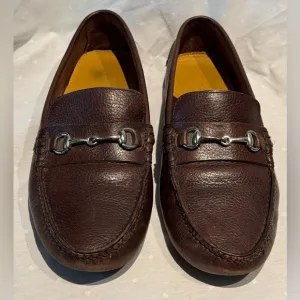 Men’s Cole Haan Brown Pebbled Horsebit Driving Moc Loafer Shoes US 10.5M