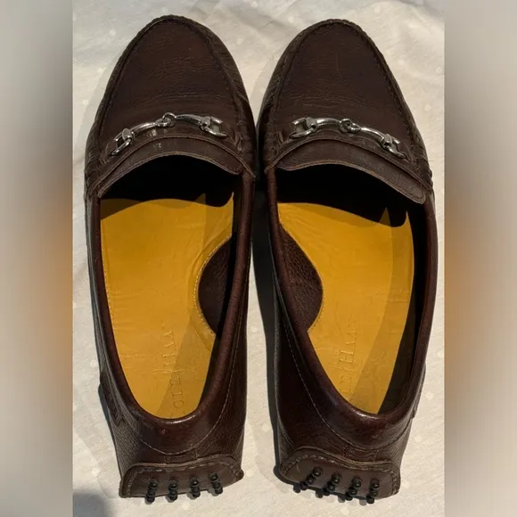 Men’s Cole Haan Brown Pebbled Horsebit Driving Moc Loafer Shoes US 10.5M