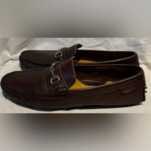 Men’s Cole Haan Brown Pebbled Horsebit Driving Moc Loafer Shoes US 10.5M
