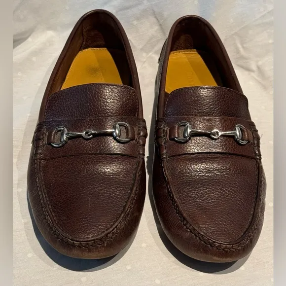 Men’s Cole Haan Brown Pebbled Horsebit Driving Moc Loafer Shoes US 10.5M