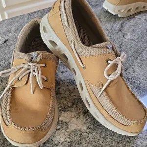 Men's Columbia PFG Tan Boat Shoes