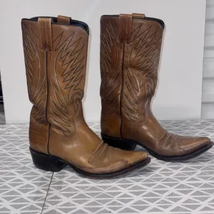 Men's Dan Post Cowboy Boots Size 7.5 D Brown Leather Western