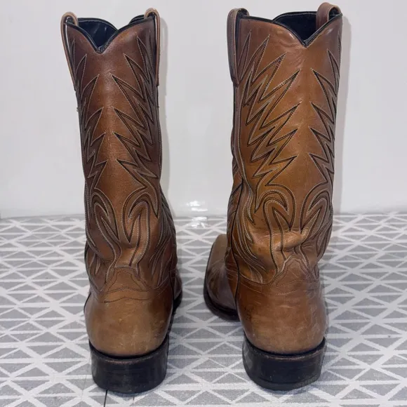 Men's Dan Post Cowboy Boots Size 7.5 D Brown Leather Western