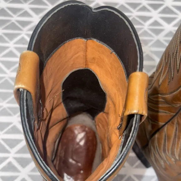 Men's Dan Post Cowboy Boots Size 7.5 D Brown Leather Western