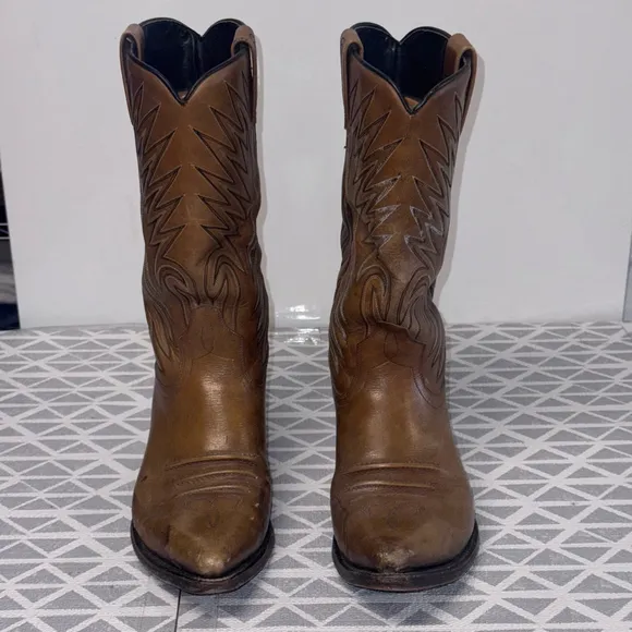 Men's Dan Post Cowboy Boots Size 7.5 D Brown Leather Western
