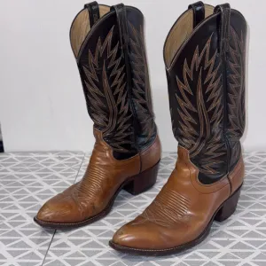 Men's Dan Post Cowboy Boots Size 8 Brown and Black