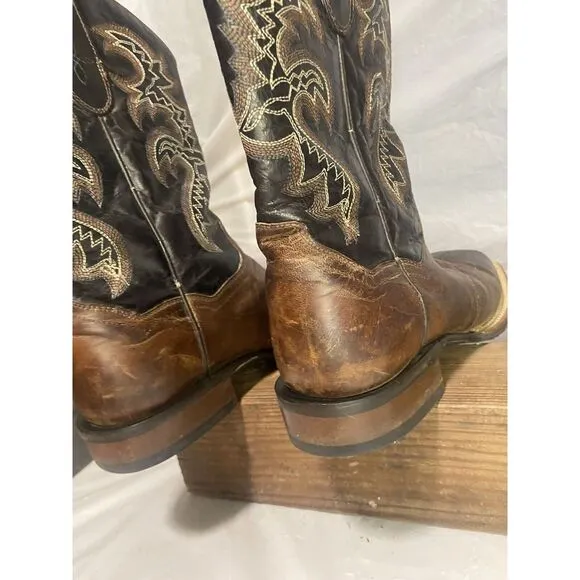 Men's Dan Post Franklin Distressed Brown Cowboy Boots-Size 8.5D-Great‎ Condition