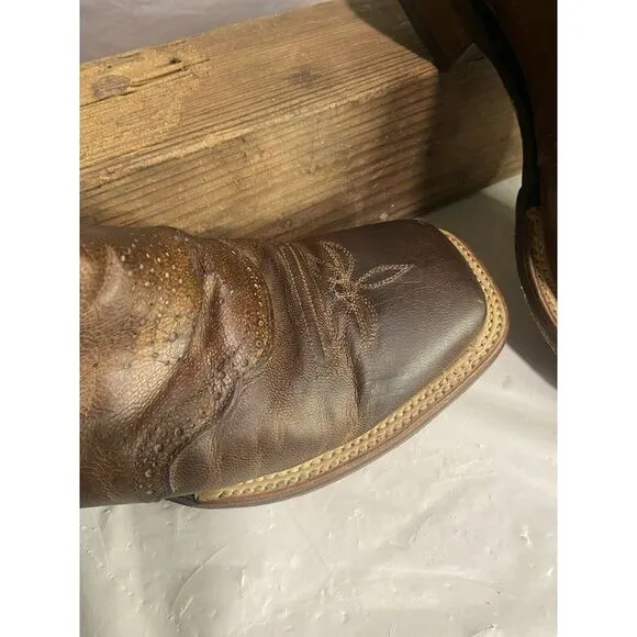 Men's Dan Post Franklin Distressed Brown Cowboy Boots-Size 8.5D-Great‎ Condition