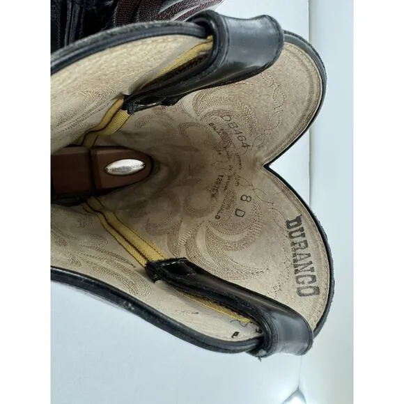 Men's Durango Boots DB46 Western Cowboy Carvello Brown Black Size 8 D