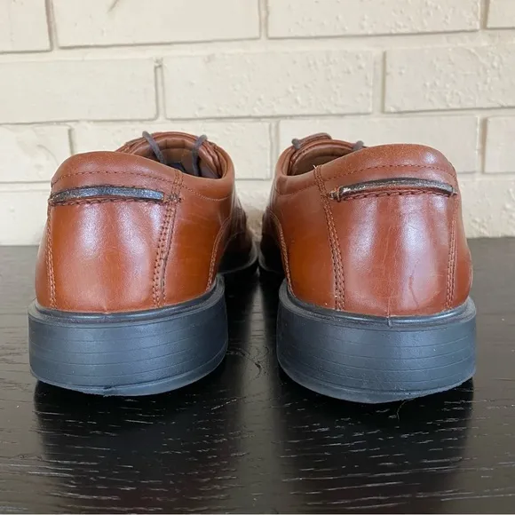 Mens Ecco Brown Leather Comfort Dress Shoes Oxfords Derby Size EU 46 US 12-12.5