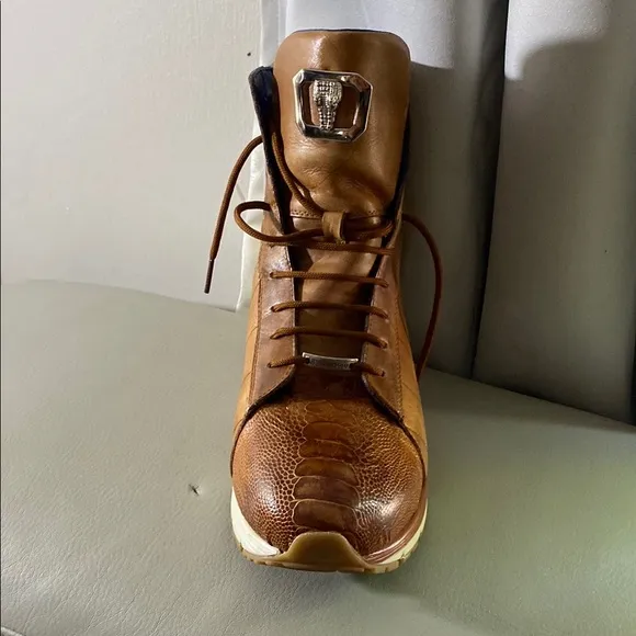 Mens Exotic Skin Hightop Sneaker Shoes Belvedere