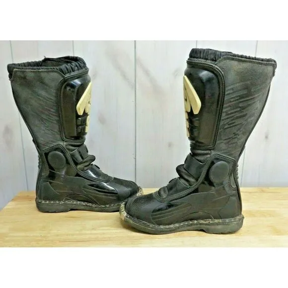 Mens‎ FORMA Motorcycle MX Black White Racing Boots Size 8 EUR 41
