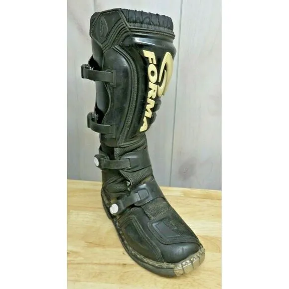 Mens‎ FORMA Motorcycle MX Black White Racing Boots Size 8 EUR 41