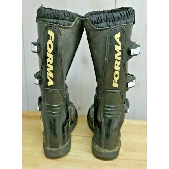 Mens‎ FORMA Motorcycle MX Black White Racing Boots Size 8 EUR 41