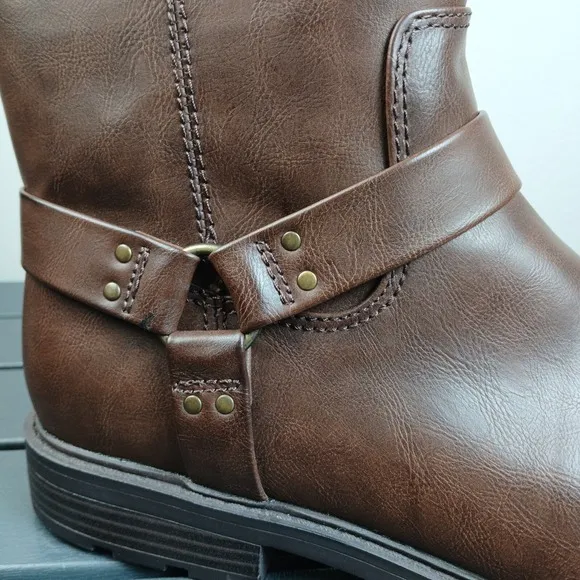 Men's Frye and Co. Otis Stacked Heel Motorcycle Boots Dark Brown Size 10.5 -NA