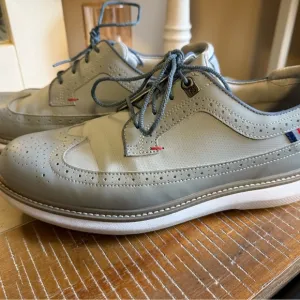 Men's Gray Leather Brogue Shoes