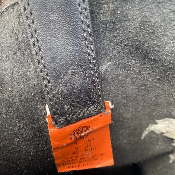 Mens Harley-Davidson Black Riding Boots with Flame Emblem