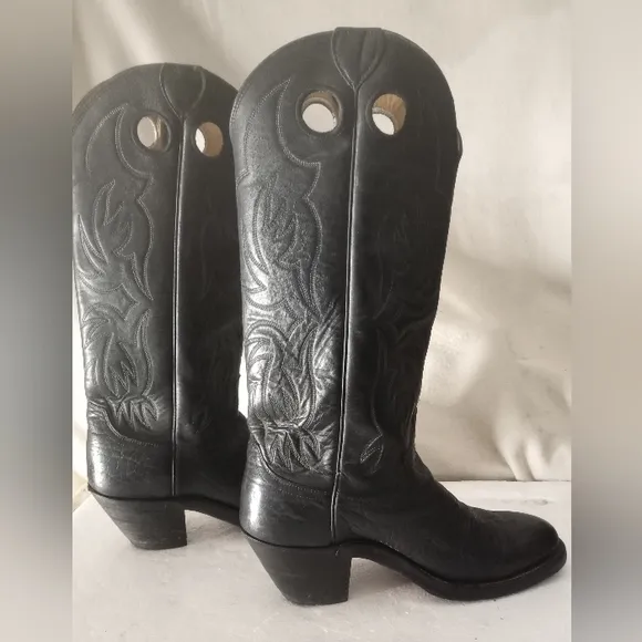 Men's Justin Leather western cowboy boots Size 8: D- Style 0174.