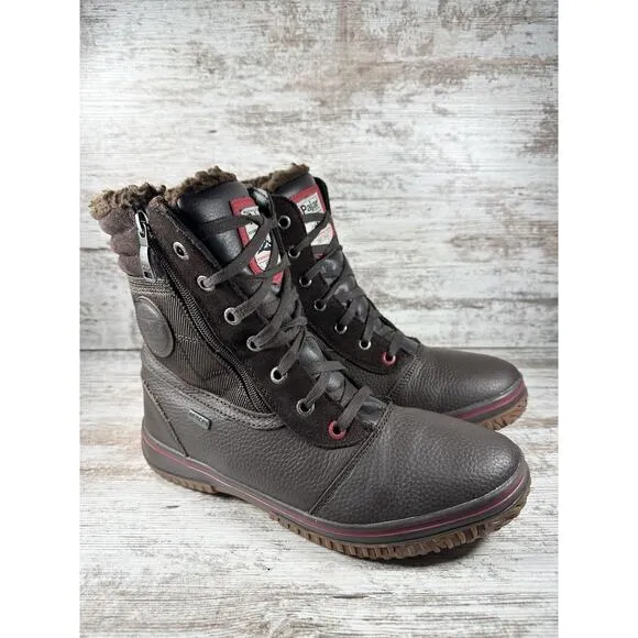 Men's Pajar Trooper 2.0 Brown Leather Waterproof Winter Boots Sz 10.5