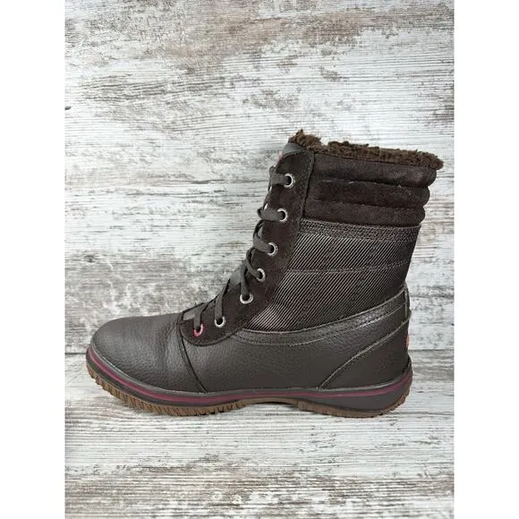 Men's Pajar Trooper 2.0 Brown Leather Waterproof Winter Boots Sz 10.5