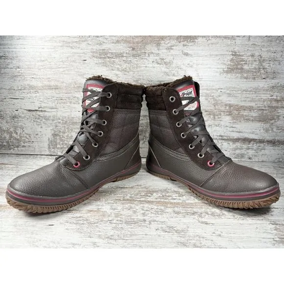 Men's Pajar Trooper 2.0 Brown Leather Waterproof Winter Boots Sz 10.5