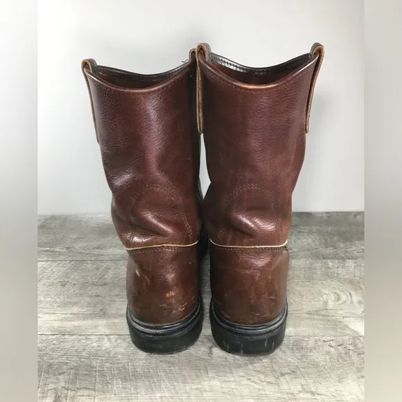 Mens Red Wing Pecos 1132 SuperSole Leather Soft Toe Pull On Motorcycle Boots 10